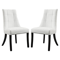 Noblesse Leatherette Dining Chair - White (Set of 2)