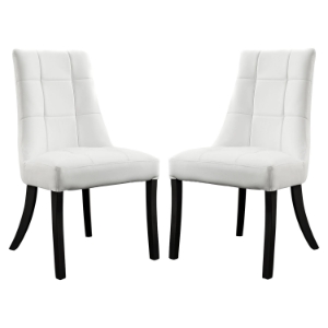 Noblesse Leatherette Dining Chair - White (Set of 2) 