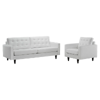 Empress 2 Pieces Armchair and Sofa Set - White