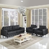 Empress 3 Pieces Armchair and Sofa - Black - EEI-1312-BLK