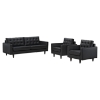 Empress 3 Pieces Armchair and Sofa - Black - EEI-1312-BLK