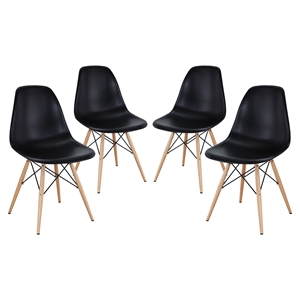 Pyramid Dining Side Chair - Black (Set of 4) 