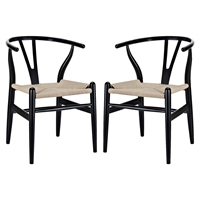 Amish Dining Armchair - Black (Set of 2)