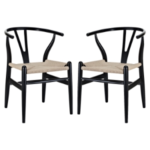 Amish Dining Armchair - Black (Set of 2) 