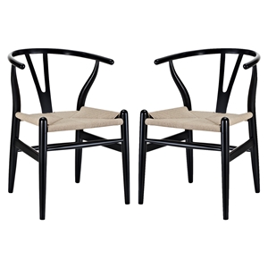 Amish Dining Armchair - Black (Set of 2) 