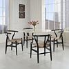 Amish Dining Armchair - Wood Frame, Black (Set of 4) - EEI-1320-BLK