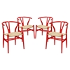 Amish Dining Armchair - Wood Frame, Red (Set of 4) - EEI-1320-RED