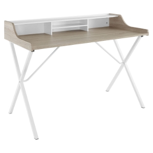 Bin Rectangular Office Desk - Oak 