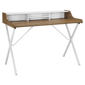 Bin Rectangular Office Desk - Walnut 