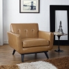 Engage Bonded Leather Armchair - Tufted, Tan - EEI-1336-TAN
