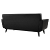 Engage 3 Pieces Leather Sofa Set - Tufted, Black - EEI-1762-BLK-SET