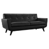 Engage 3 Pieces Leather Sofa Set - Tufted, Black - EEI-1762-BLK-SET
