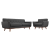 Engage 2 Pieces Armchair and Sofa - Tufted - EEI-1344