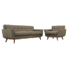 Engage 2 Pieces Armchair and Sofa - Tufted - EEI-1344