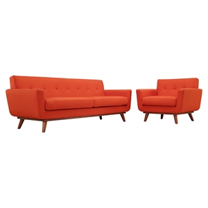 Engage 2 Pieces Armchair and Sofa - Tufted 