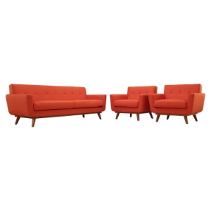 Engage 3 Pieces Armchair and Sofa - Tufted 