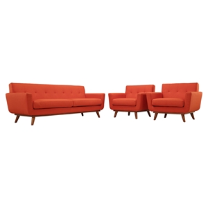 Engage 3 Pieces Armchair and Sofa - Tufted 