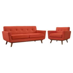 Engage 2 Pieces Armchair and Loveseat - Tufted 