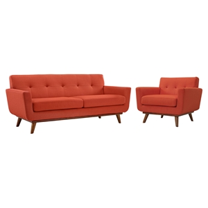 Engage 2 Pieces Armchair and Loveseat - Tufted 
