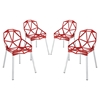Connections Backrest Dining Chair - Red (Set of 4) - EEI-1359-RED