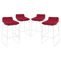 Garner Bar Stool - Metal Legs, Red (Set of 4)