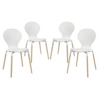 Path Dining Chair - Wood Legs, White (Set of 4)