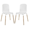 Stack Dining Chair - Wood Legs, White (Set of 2) - EEI-1372-WHI