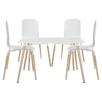 Stack 5 Pieces Dining Set - White