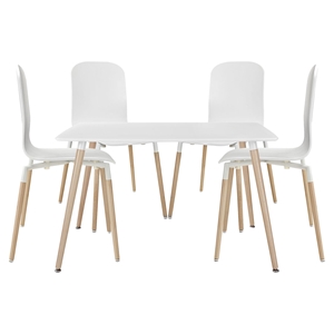 Stack 5 Pieces Dining Set - White 
