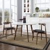 Stalwart Dining Side Chair - Wood Frame, Dark Walnut, Black (Set of 2) - EEI-1377-DWL-BLK