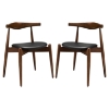 Stalwart Dining Side Chair - Wood Frame, Dark Walnut, Black (Set of 2) - EEI-1377-DWL-BLK