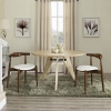 Stalwart Dining Side Chair - Wood Frame, Dark Walnut, White (Set of 2) - EEI-1377-DWL-WHI