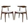 Stalwart Dining Side Chair - Wood Frame, Dark Walnut, White (Set of 2) - EEI-1377-DWL-WHI