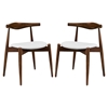 Stalwart Dining Side Chair - Wood Frame, Dark Walnut, White (Set of 2) - EEI-1377-DWL-WHI