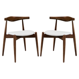 Stalwart Dining Side Chair - Wood Frame, Dark Walnut, White (Set of 2) 