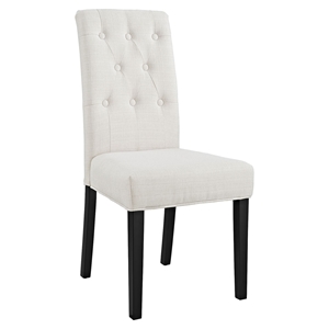 Confer Fabric Side Chair - Button Tufted, Beige 