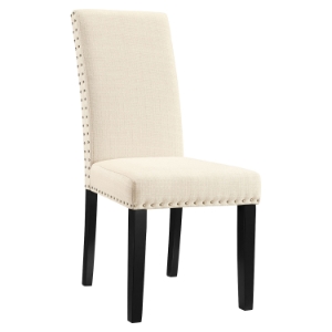 Parcel Nailhead Fabric Side Chair - Beige 