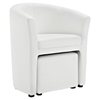 Divulge Leatherette Armchair and Ottoman - White - EEI-1407-WHI