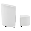 Divulge Leatherette Armchair and Ottoman - White - EEI-1407-WHI