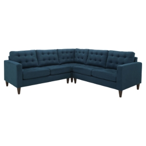 Empress 3 Pieces Fabric Sectional Sofa Set - Tufted 