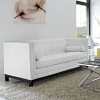 Imperial Bonded Leather Sofa - Button Tufted, White - EEI-1421-WHI
