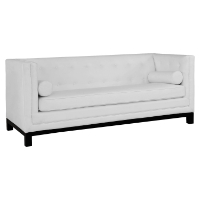 Imperial Bonded Leather Sofa - Button Tufted, White