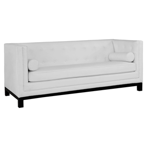 Imperial Bonded Leather Sofa - Button Tufted, White 