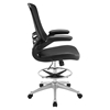 Attainment Leatherette Drafting Stool - Adjustable Seat, Swivel, Black - EEI-1422-BLK