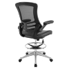 Attainment Leatherette Drafting Stool - Adjustable Seat, Swivel, Black - EEI-1422-BLK