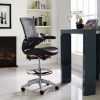 Attainment Leatherette Drafting Stool - Adjustable Seat, Swivel, Black - EEI-1422-BLK