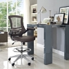 Attainment Leatherette Drafting Stool - Adjustable Seat, Swivel, Brown - EEI-1422-BRN
