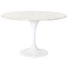 Lippa Saarinen Inspired 48 Inch Round Marble Top Dining Table - EEI-143