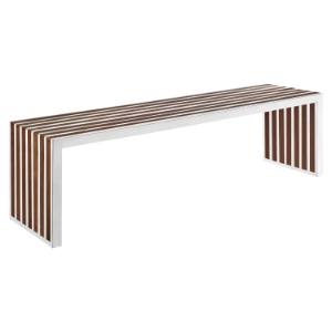 Gridiron Large Wood Inlay Bench - Walnut 
