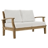 Marina 7 Pieces Outdoor Patio Teak Sofa Set - Natural, White - EEI-1486-NAT-WHI-SET